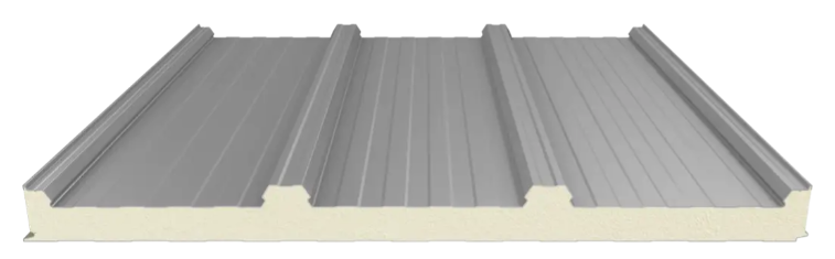 Solar roof panel με 4 κορυφογραμμές και κρυφή βίδα στερέωσης